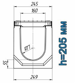 Схема: лоток Maxi ЛВ-16.25.21 бетонный