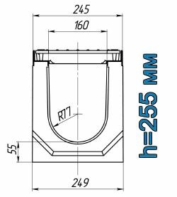 Схема: лоток Maxi ЛВ-16.25.26 бетонный