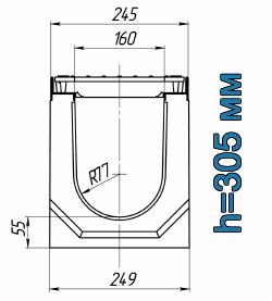 Схема: лоток Maxi ЛВ-16.25.31 бетонный