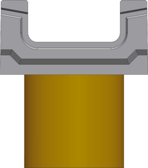 Вид спереди: BGF лоток с вертикальным водосливом