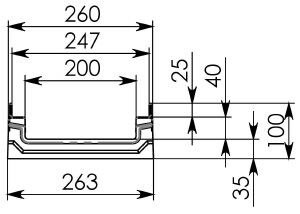 Схема 1: Бетонный лотокBGF-Z DN200, h 100, без уклона