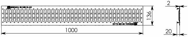 Решетка водоприемная РВ -10.13,6.100 - штампованная стальная оцинкованная, кл. А15