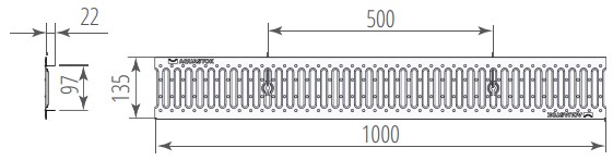 Водоприемная решетка щелевая DN100 штампованная стальная оцинкованная