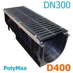 Лоток PolyMax DN300 H380 с чугунной решеткой, кл. D