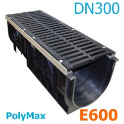 Лоток PolyMax DN300 H380 с чугунной решеткой, кл. E