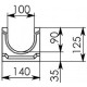 Схема: Лоток DN100 H125 бетонный