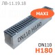 Комплект: лоток водоотводный Maxi ЛВ-11.19.18-Б бетонный с решеткой чугунной ВЧ-50