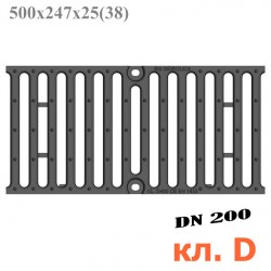 Чугунная решетка DN200, 500/247/25, кл. D400