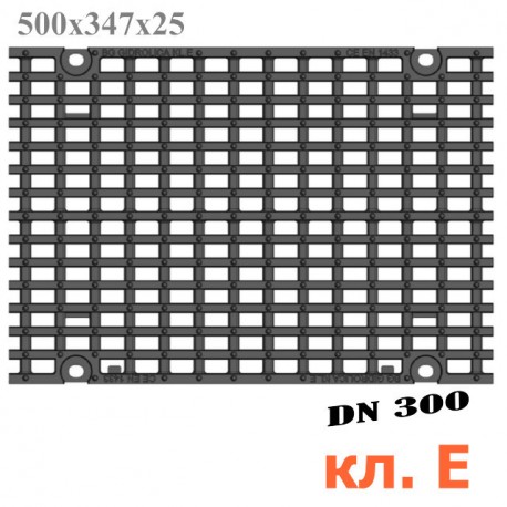 Решетка чугунная ячеистая DN300, 500/347/25, 25/14, кл. E600