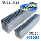 Лоток водоотводный BetoMax ЛВ-11.19.18-Б бетонный с решёткой чугунной