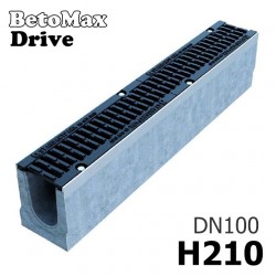 Лоток BetoMax Drive ЛВ-10.16.21-Б бетонный с решеткой щелевой чугунной