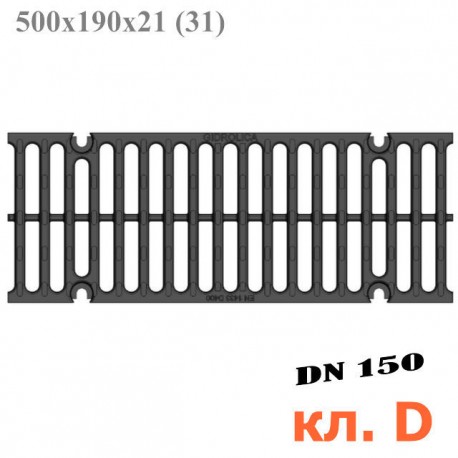 Чугунная решетка Gidrolica Super РВ -15.19.50, кл. D400