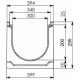 Лоток водоотводный бетонный коробчатый (СО-300мм), с чугунной насадкой  КU 100.39,9 (30).29,5(22,5) - BGZ-S, № -20-0