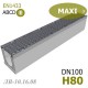 Лоток MAXI DN100 H80 (ЛВ-10.16.80) - бетонный с решеткой