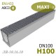 Лоток MAXI DN100 H100 (ЛВ-10.16.10) - бетонный с решеткой