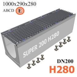 Бетонный лоток SUPER DN200 H280, кл. E