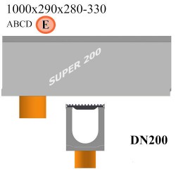 Лотки SUPER DN200 с вертикальным водосливом