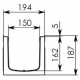 Схема: Лоток водоотводный ЛВ-15.19,6.18,5 - пластиковый (усиленный)