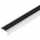 Угловая алюминиево-резиновая накладка на ступени 40 мм, 1 вставка (черная)
