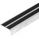 Угловая алюминиево-резиновая накладка на ступени 70 мм, 2 вставки (черная)