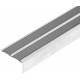 Угловая алюминиево-резиновая накладка на ступени 70 мм, 2 вставки (серая)