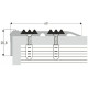 Накладка на ступени угловая алюминиевая 68 мм, 2 вставки (схема)