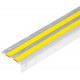 Накладка на ступени угловая алюминиево-резиновая 68 мм, 2 вставки (желтая)