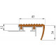 Алюминиево-резиновая закладная накладка на ступени 43 мм (схема)