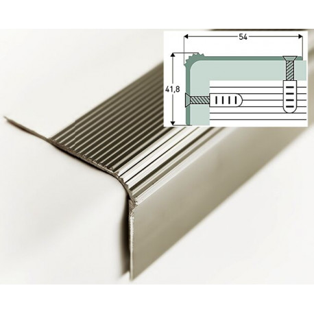 Алюминиевая угловая накладка 54 мм на ступени лестницы
