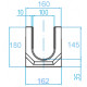 Бетонный лоток ЛВБ Plus DN100 H180 C250, чертежный вид