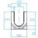 Бетонный лоток ЛВБ Plus DN100 H240 C250, чертежный вид