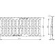 Чугунная решетка DN200 C250 щелевая, 500х237х24 - чертежный вид