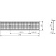 Стальная решетка DN200 B125 ячеистая, 1000х237х22 - чертежный вид