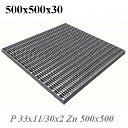 Решетка стальная придверная 500х500х30, ячейка 33х11