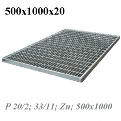 Решетка стальная придверная 500х1000х20, ячейка 33х11