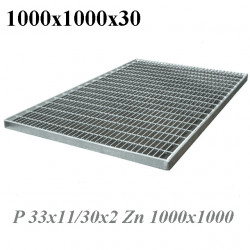 Решетка стальная придверная 1000х1000х30, ячейка 33х11