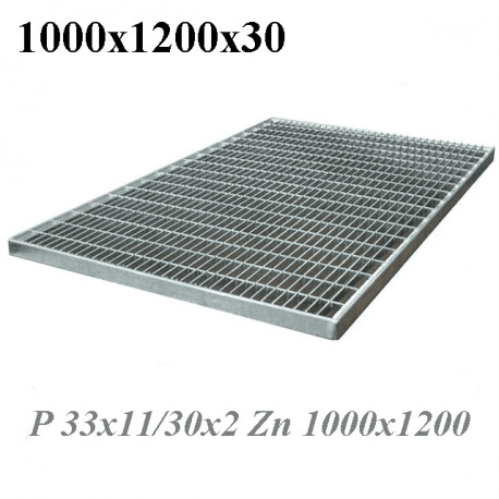 Придверная стальная оцинкованная решетка 1000х1200х30, ячейка 33х11