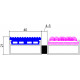 Схема алюминиевой грязезащитной решетки Standart 40 Резина+Ворс