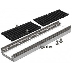 Бетонный лоток MAX 150 H100 C250 с чугунными решетками (паркинг)
