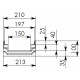 Чертежный вид лотка MAX DN150 H100 C250 с чугунными решетками (паркинг)