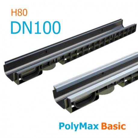 Лоток водоотводный PolyMax Basic ЛВ-10.15.08-ПП пластиковый 8010