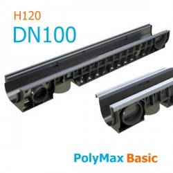 Лоток PolyMax Basic DN100 H120 - водоотводный пластиковый