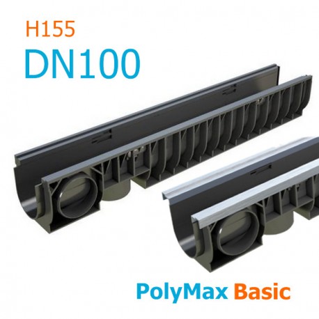 Лоток водоотводный PolyMax Basic ЛВ-10.16.16-ПП пластиковый 8000