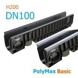 Лоток PolyMax Basic DN100 H200 - водоотводный пластиковый