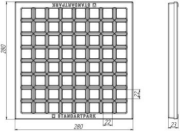 Решетка водоприемная Basic РВ-28.28 ячеистая чугунная ВЧ, кл. С 3332