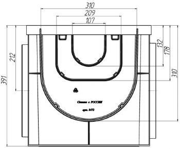 Дождеприёмник пластиковый 400х400 серии PolyMax Basic