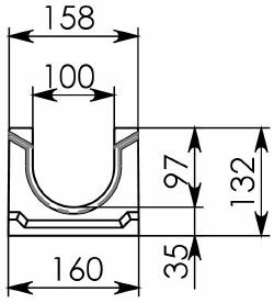 Схема 1: Лоток водоотводный ЛВ-10.16.13,2 - бетонный 
