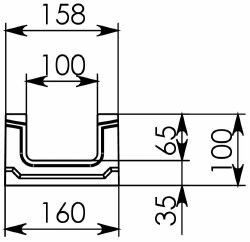 Схема 2: BGF Мелкосидящий лоток DN100, h 100, без уклона