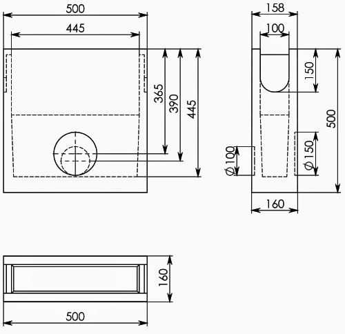 Схема: BGU Пескоуловитель DN100, 500/158/500 (бетонный)