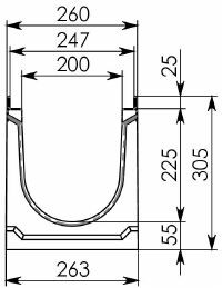 Чертеж лотка BGU-Z DN200 Н305